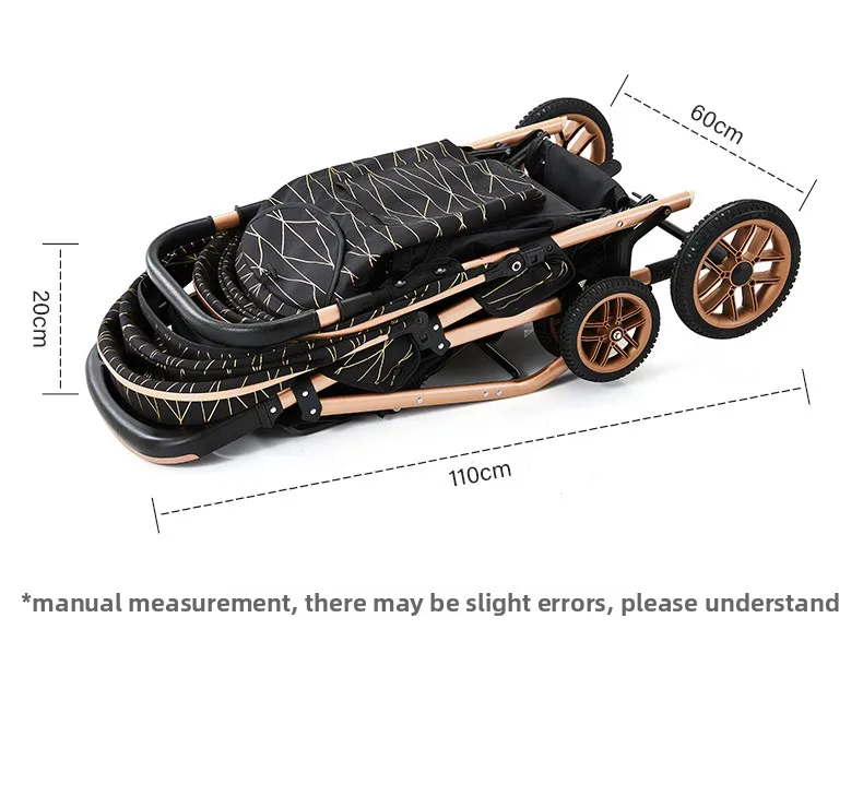 High-view Twin Stroller, Lightweight and Foldable, Can Be Used in Sitting or Reclining Positions, Front and Rear Seating.