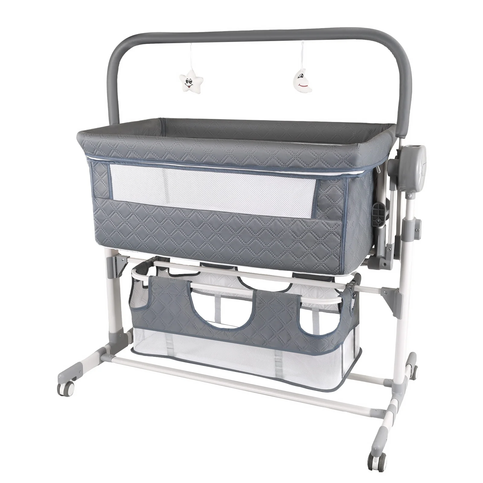 Electric Baby Crib Bluetooth Baby Bed Newborn Parallel Swing Anti-Tip Baby Cradle Sleep Soother Adjustable height Baby Cots