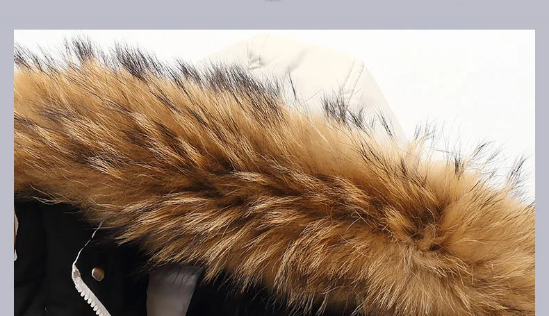 IYEAL Winter Hooded Down Jacket Warm Kids Coat Children Snowsuit Snow Toddler Girl Parka Real Fur Clothing Baby Boy Overalls