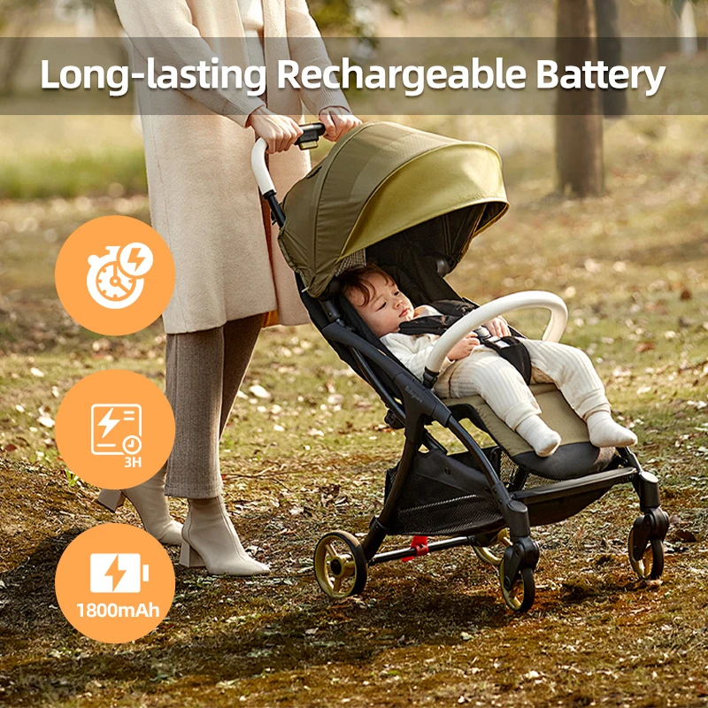 Portable Outdoor Baby Stroller Rocker with Night Light Multi-functional Wireless Bluetooth Sleep Aid Vibrating Soothing Music