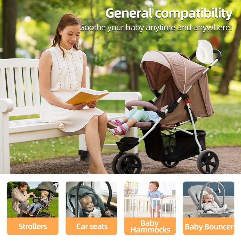 Portable Outdoor Baby Stroller Rocker with Night Light Multi-functional Wireless Bluetooth Sleep Aid Vibrating Soothing Music
