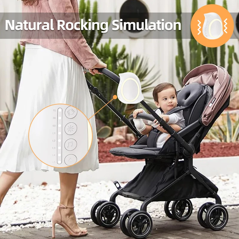 Portable Outdoor Baby Stroller Rocker with Night Light Multi-functional Wireless Bluetooth Sleep Aid Vibrating Soothing Music