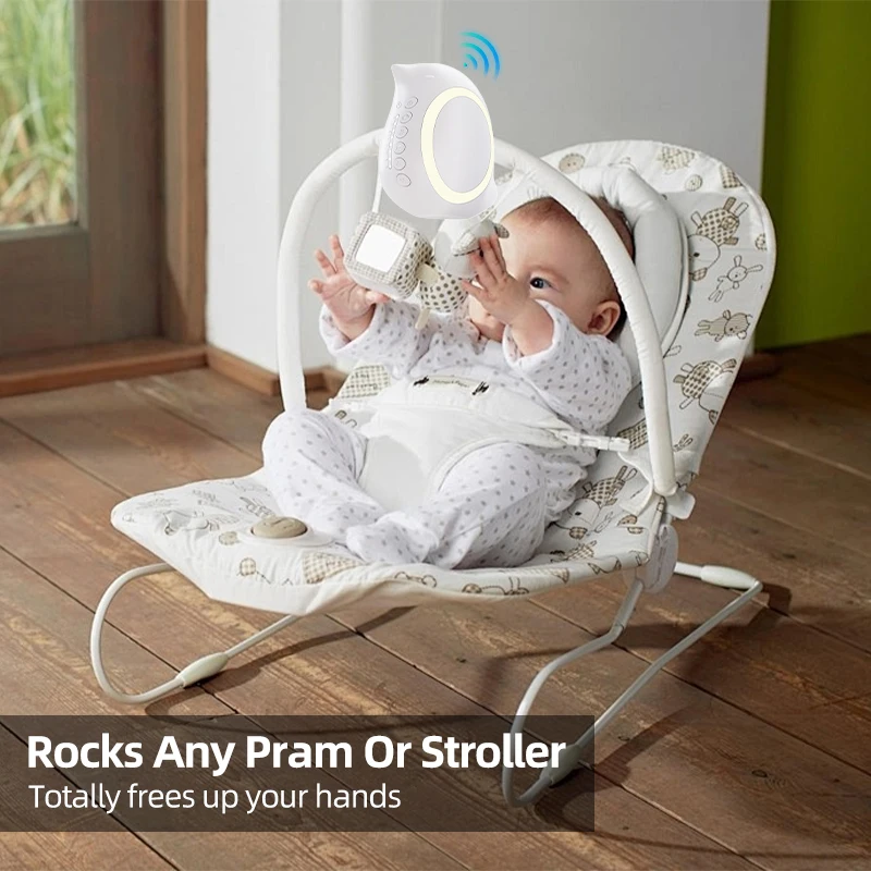 Portable Outdoor Baby Stroller Rocker with Night Light Multi-functional Wireless Bluetooth Sleep Aid Vibrating Soothing Music
