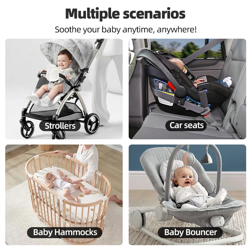 Portable Outdoor Baby Stroller Rocker with Night Light Multi-functional Wireless Bluetooth Sleep Aid Vibrating Soothing Music