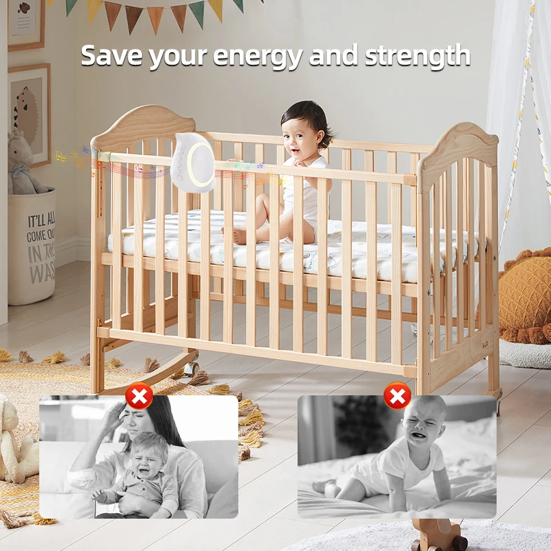 Portable Outdoor Baby Stroller Rocker with Night Light Multi-functional Wireless Bluetooth Sleep Aid Vibrating Soothing Music