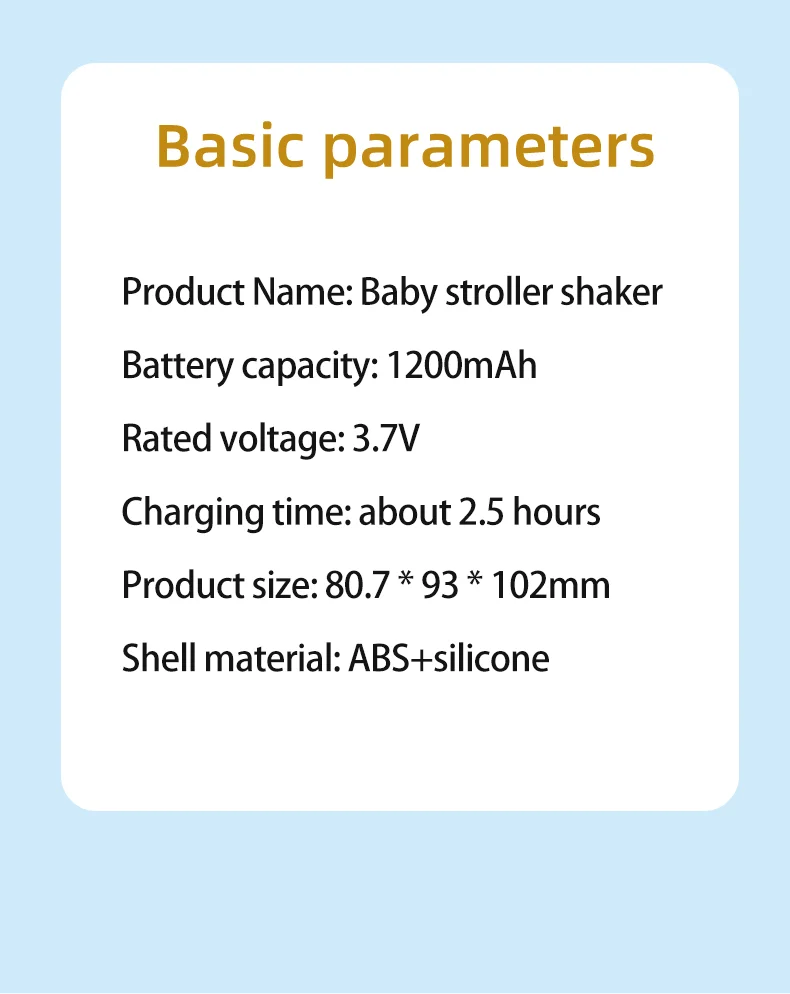 Rechargeable Baby Stroller Rocker with Adjustable Vibration White Noise Bluetooth and Universal Clip for Strollers and Cribs