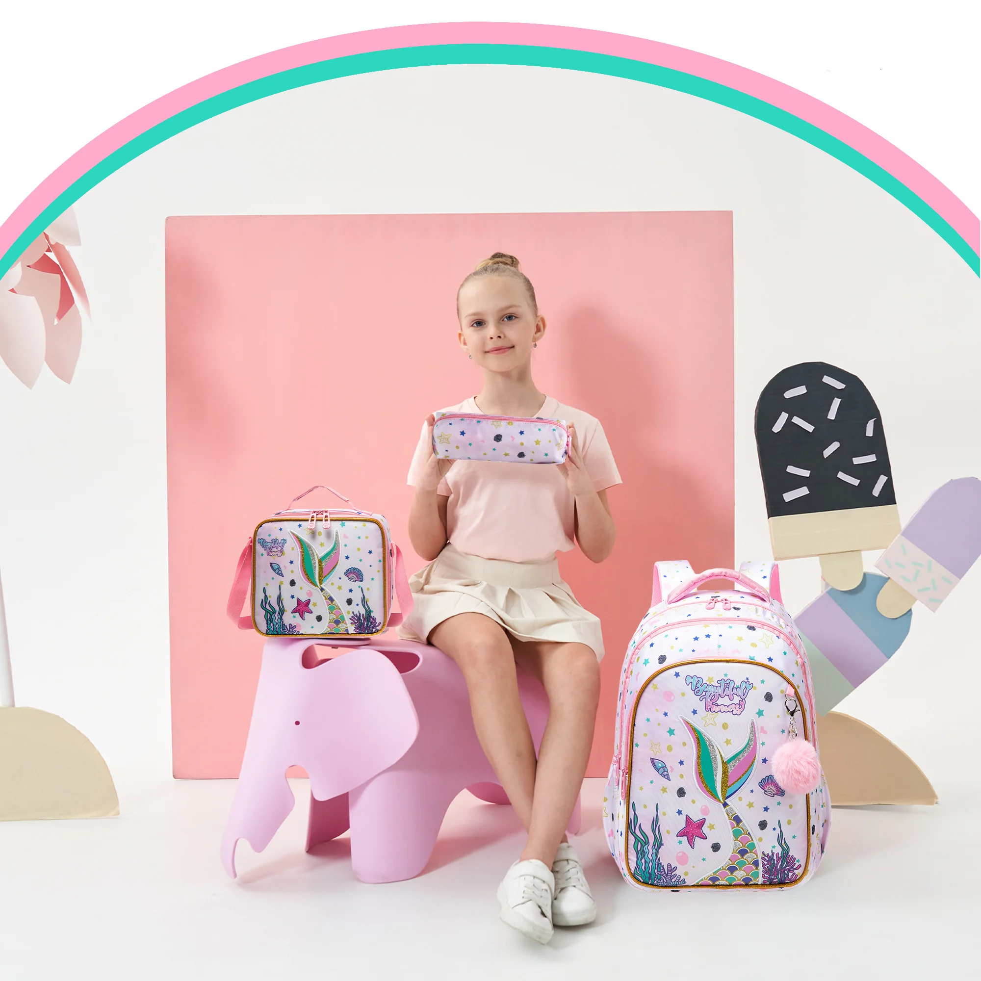 Unicorn Girls Backpack, Elementary School Kids Daypack, Student Backpack for Girls Teens, School & Travel Backpack