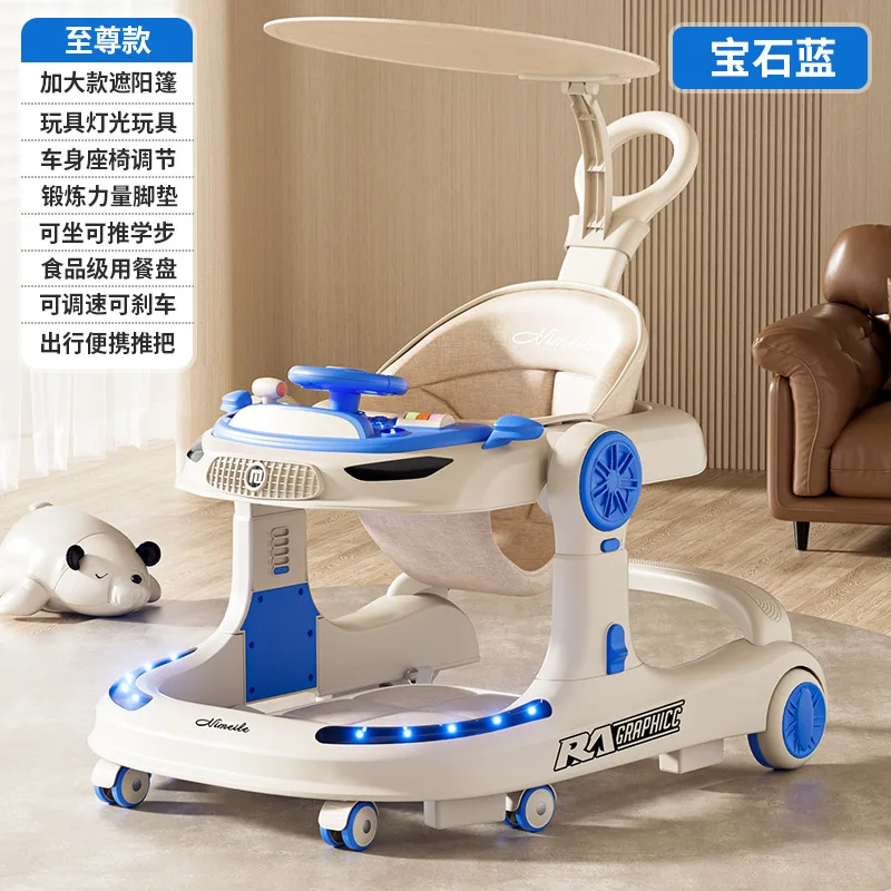 3 in 1 Baby Walker Foldable Push Walker Anti O Leg Toddler Learning Walker with Wheels Adjustable Infant Activity Center