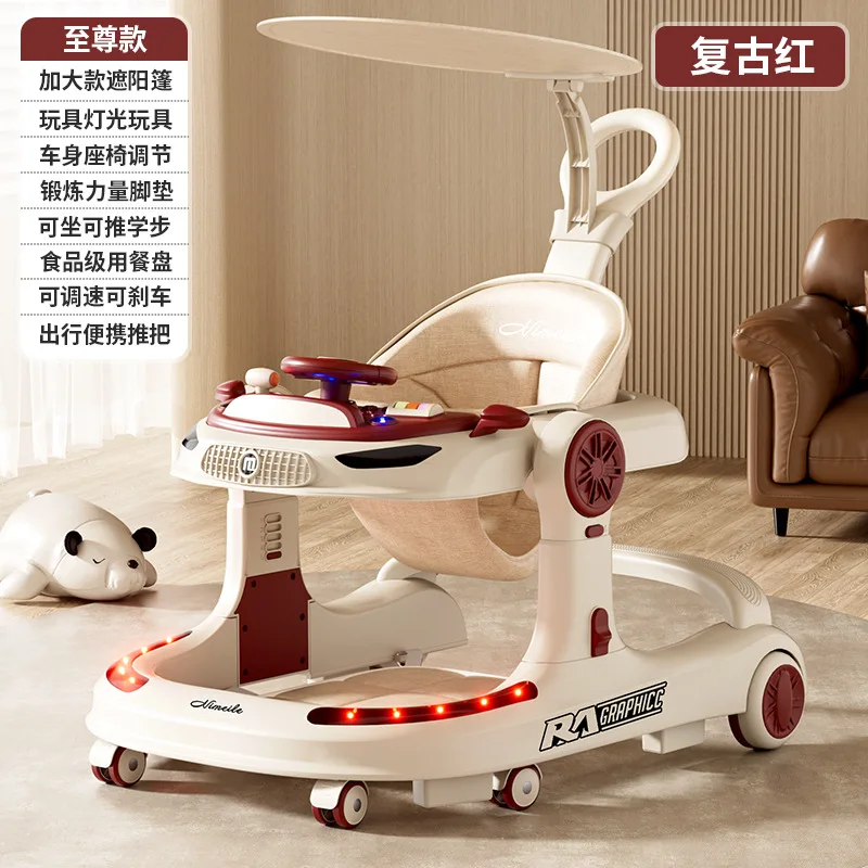3 in 1 Baby Walker Foldable Push Walker Anti O Leg Toddler Learning Walker with Wheels Adjustable Infant Activity Center
