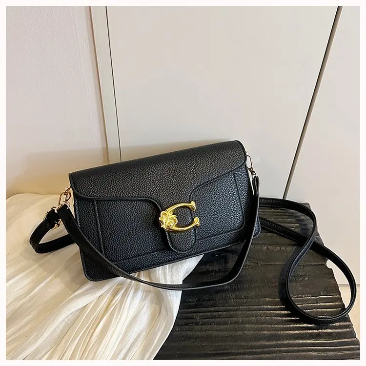 High-End Minimalist Leather Diaper Bag: Elegant Crossbody Handbag For Women With Designer Logo And Large Capacity Vintage Tote
