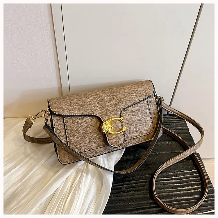 High-End Minimalist Leather Diaper Bag: Elegant Crossbody Handbag For Women With Designer Logo And Large Capacity Vintage Tote