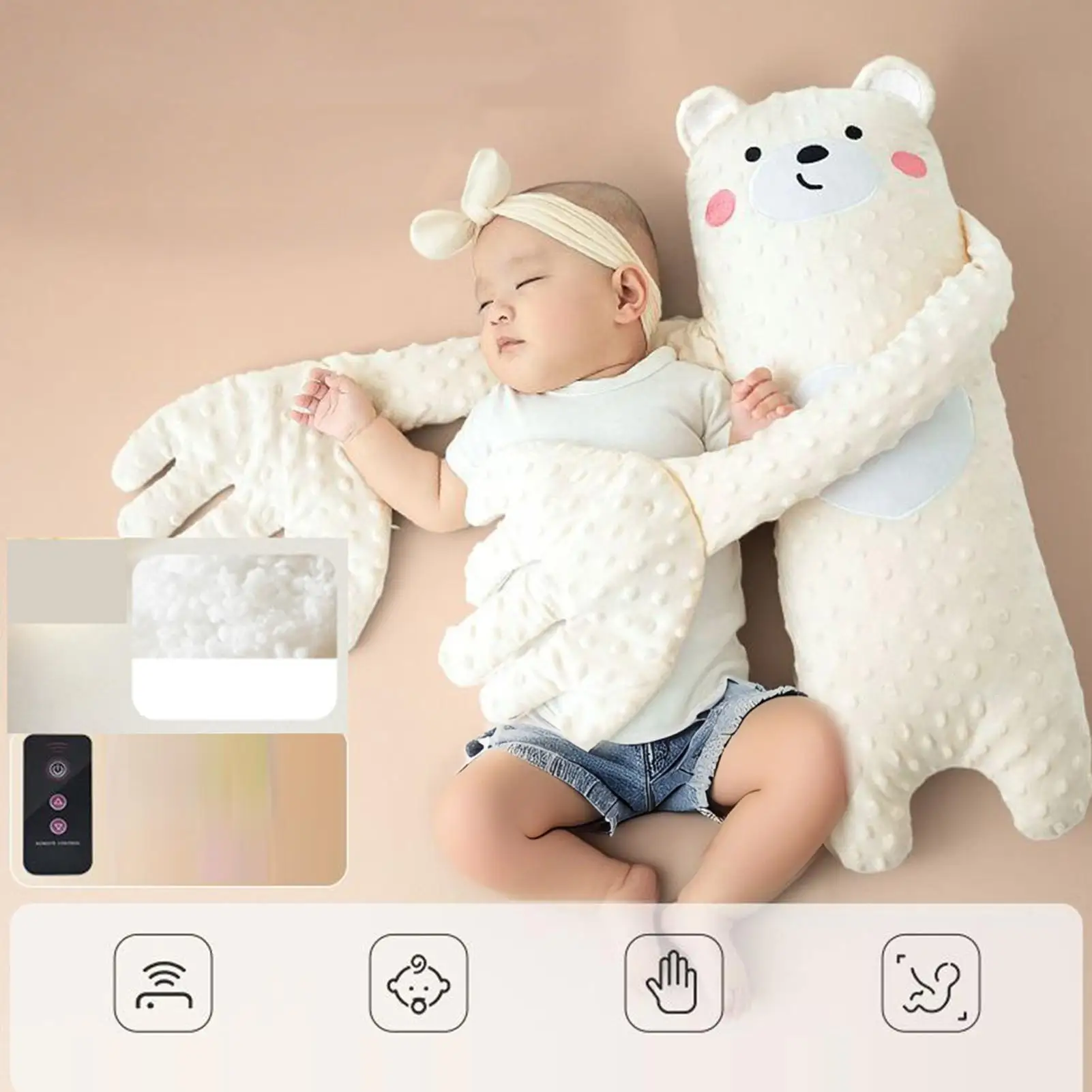 Baby Patter for Sleep Sleeping Pillow Baby Patting Machine for Sleep Startle Prevention Toddler Toys with Remote Control