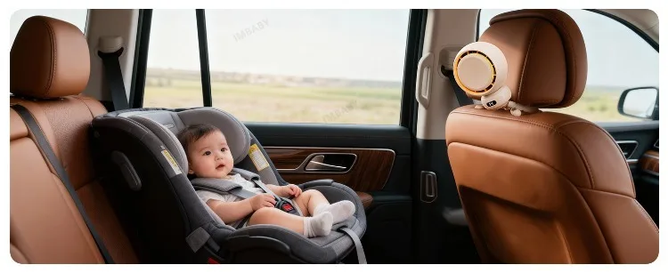 IMBABY Stroller Fan with Flexible Tripod, 5-Speed Quiet Mini Clip Fan, 360° Adjustable Portable USB Rechargeable Fan for Baby