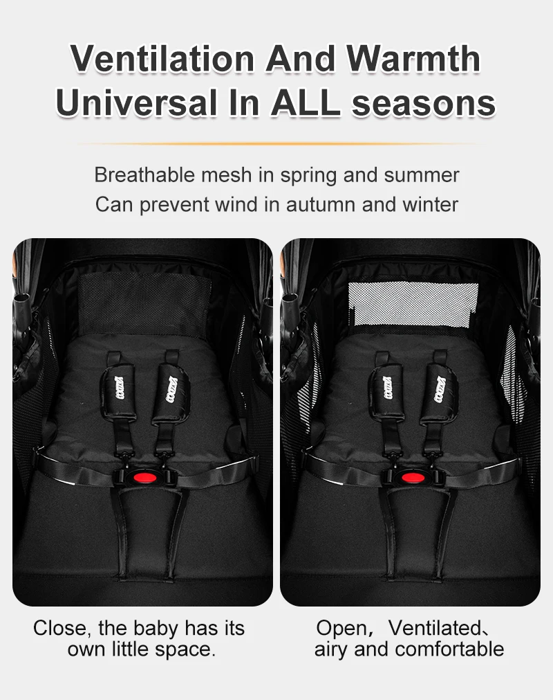 2026 New Design 3 In 1 Compact Travel System Baby Stroller Effortless One Hand Folding Space Saving Lightweight Frame Infant Pram Pushchair Highly Breathable Fabric Oversized Wind Resistant Sun Canopy Fluffy Newborn Cushion Four Wheel Shock Absorbing Stru