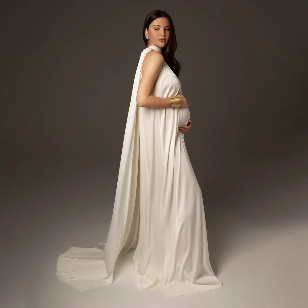 Maternity Photography Props Dress Elegant Cape Pregnant Women Photoshoot Gown Studio Pregnancy Outfits Baby Shower Outfits