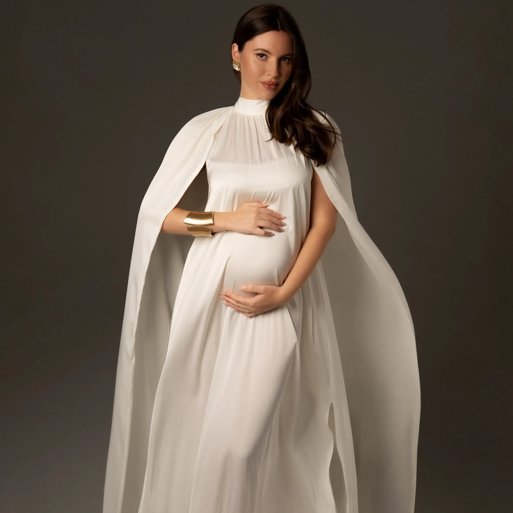 Maternity Photography Props Dress Elegant Cape Pregnant Women Photoshoot Gown Studio Pregnancy Outfits Baby Shower Outfits