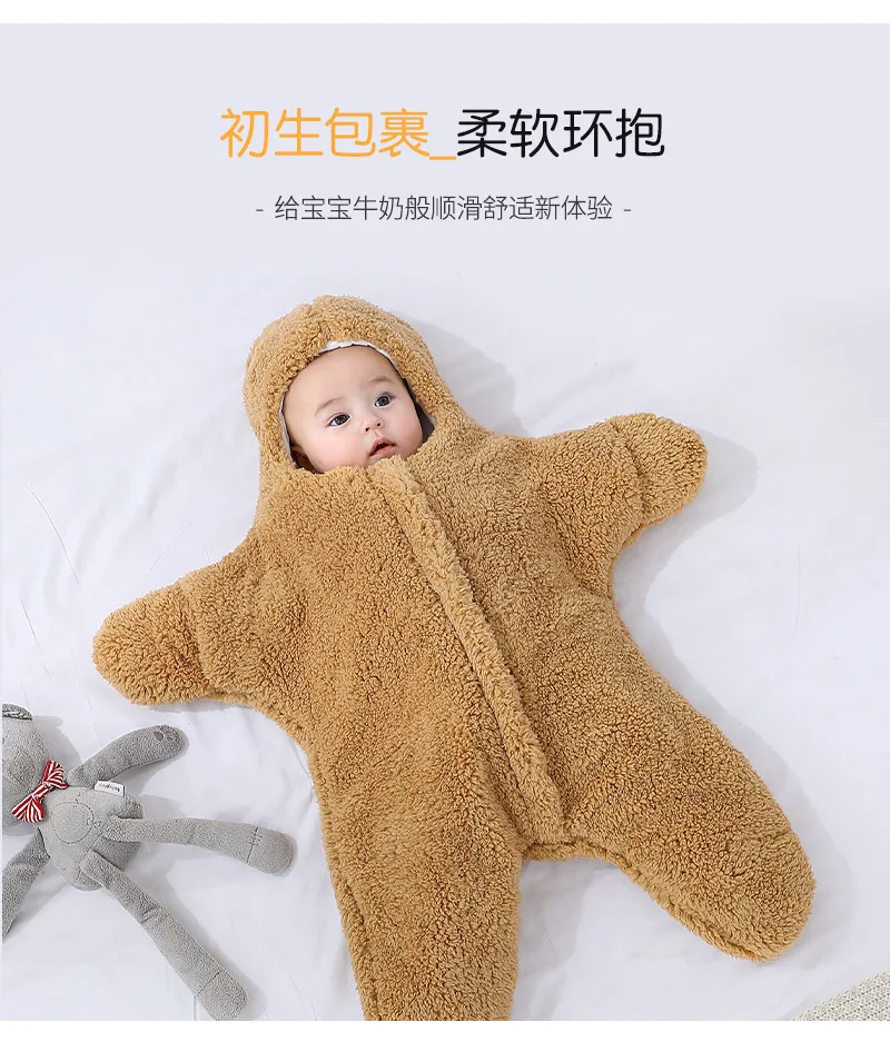 Autumn and Winter New Baby Plush Climbing Clothes Baby Warm and Thick Cartoon Dog Rabbit Cute Cotton Clothes for 0-2 Years