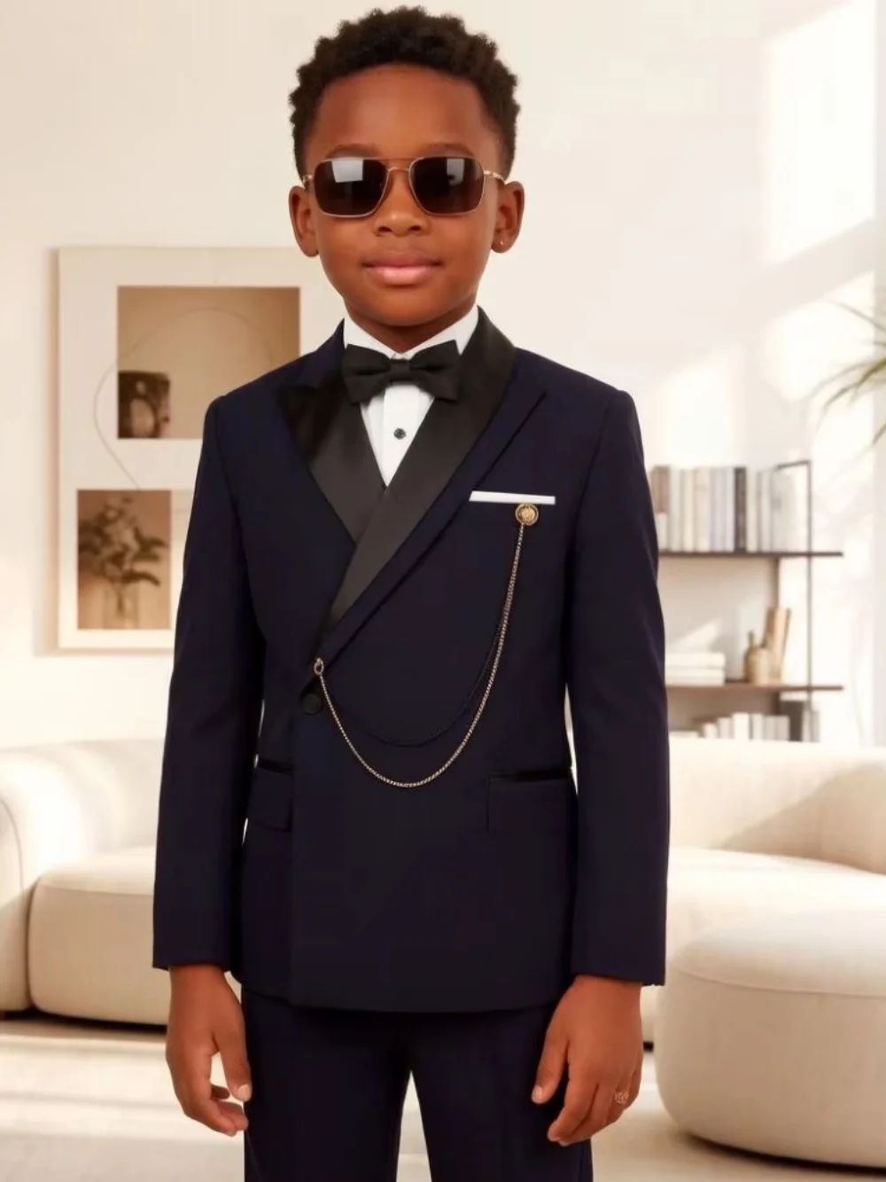Fashionable Smart Boys Suit Set 2 Pieces Stage Performance Wear High Quality Kids Regular Fit Suits Wedding Guest Outfit 2-20T