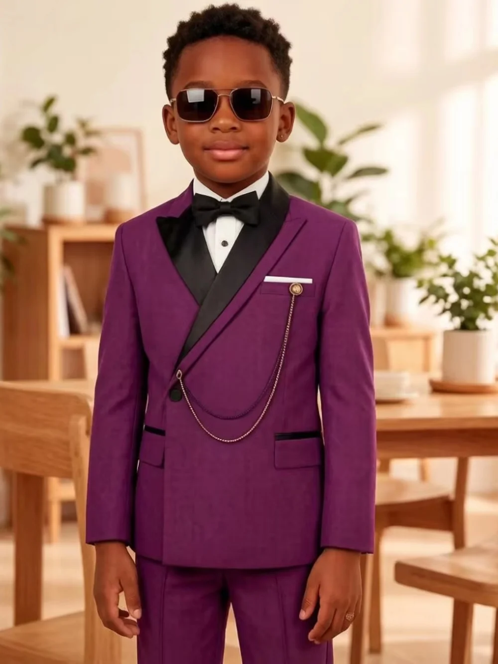 Fashionable Smart Boys Suit Set 2 Pieces Stage Performance Wear High Quality Kids Regular Fit Suits Wedding Guest Outfit 2-20T