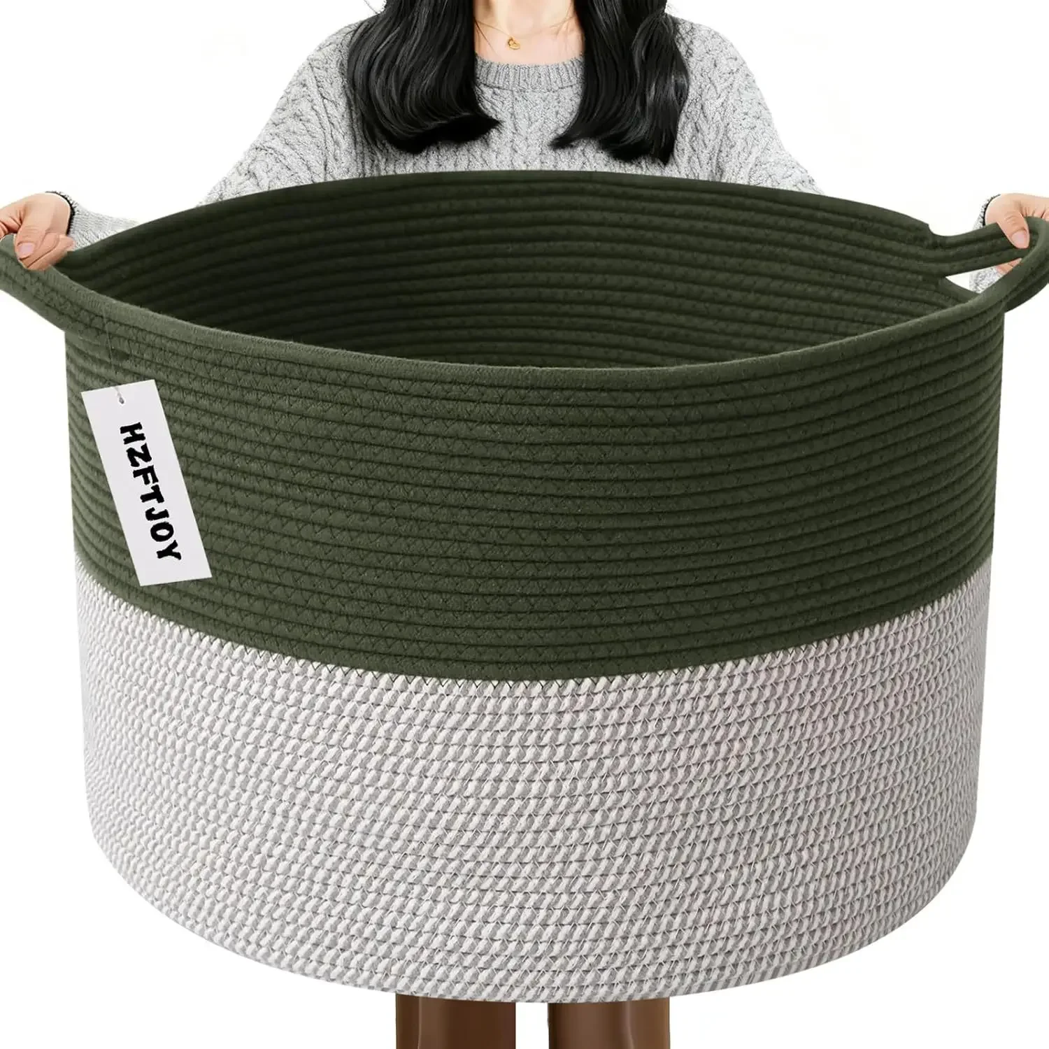 New Large Cotton Rope Basket, 83L Big Woven Storage, Blanket Organizers and Storage, Nursery Laundry Basket, Extra Large Toy Bin