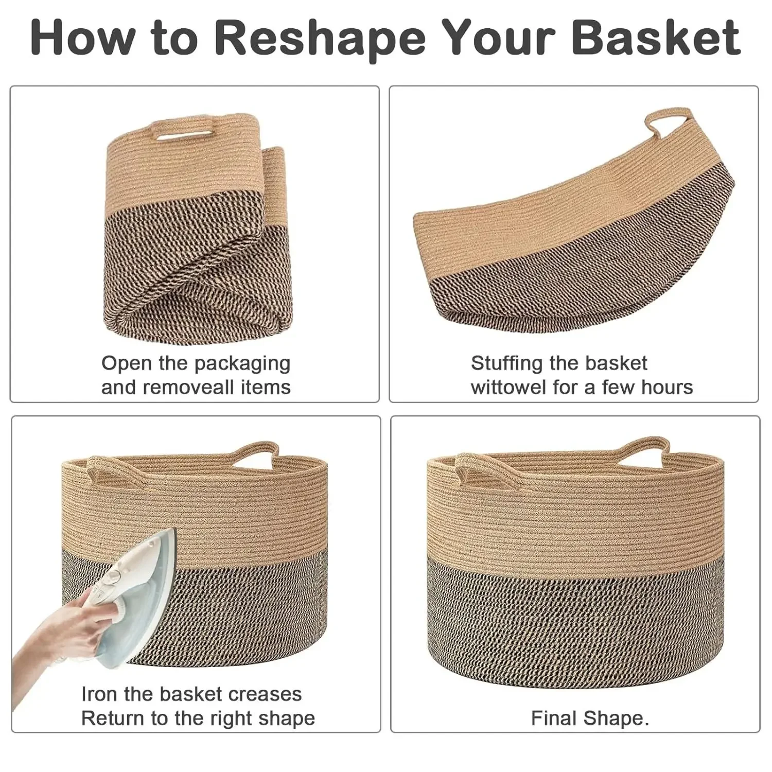 New Large Cotton Rope Basket, 83L Big Woven Storage, Blanket Organizers and Storage, Nursery Laundry Basket, Extra Large Toy Bin