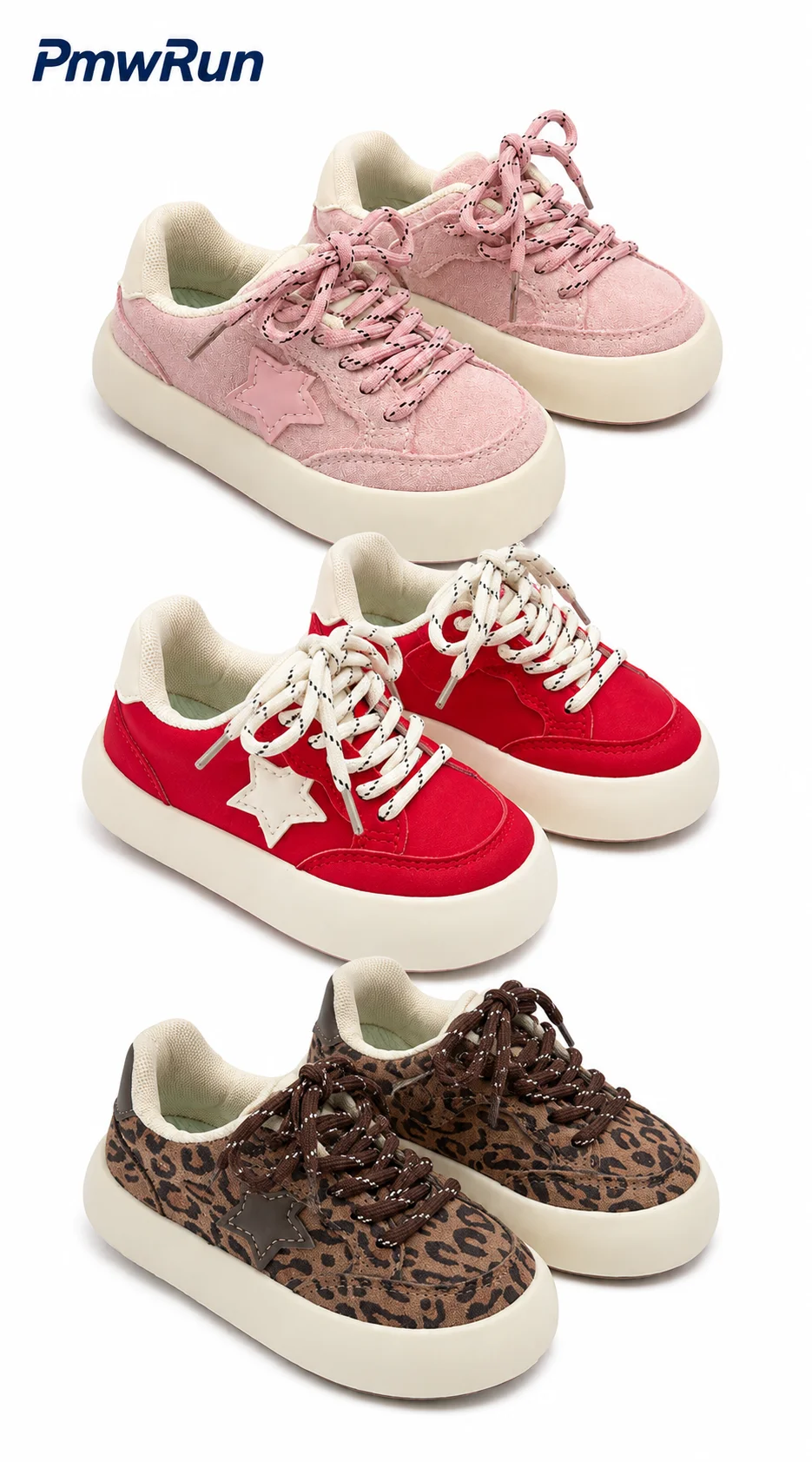 PU Leather Sport Shoes For Children Trend Fashion Leopard Kid's Sneaker Ergonomics Anti-slippery Running Footwear For Boys Girls
