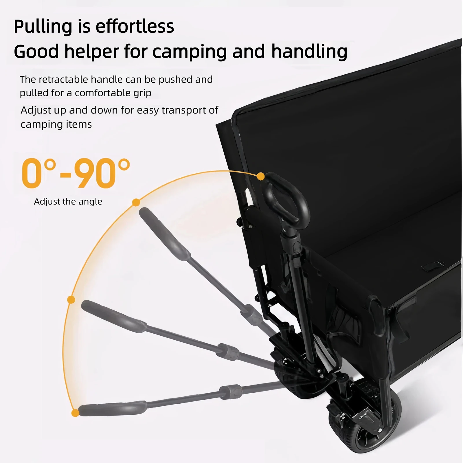 Foldable Camping Wagon Cart Heavy Duty 445LB Capacity All Terrain Wagon Collapsible Garden Cart Portable Outdoor Utility Cart Off-Road Tank Wheels Bench Sofa Wagon for Camping Fishing