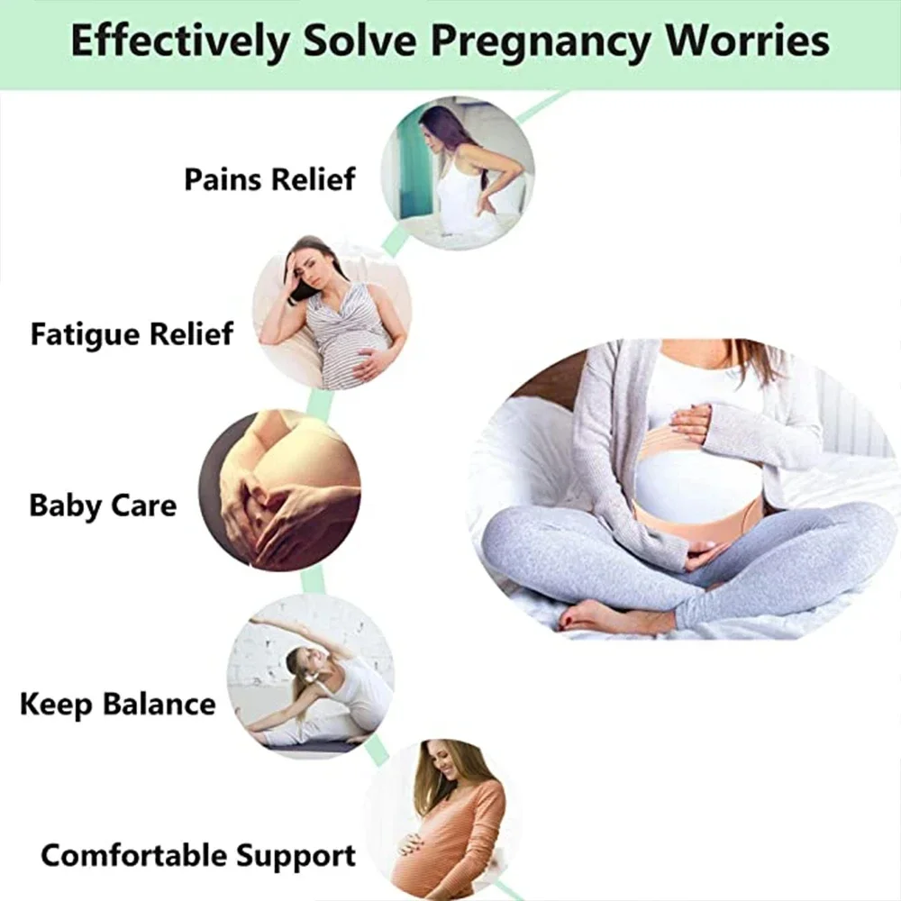 Pregnancy Belly Support Band, Adjustable Maternity Abdomen Belt for Back & Hip Relief, Breathable Brace for Women Daily Use