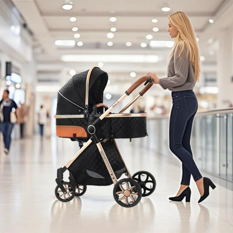 3 in 1 Stroller Light Weight Luxury Portable Baby Carriage High Landscape Four Wheel Stroller Baby Pram Parent's Careful Choice City Fashionable Cart