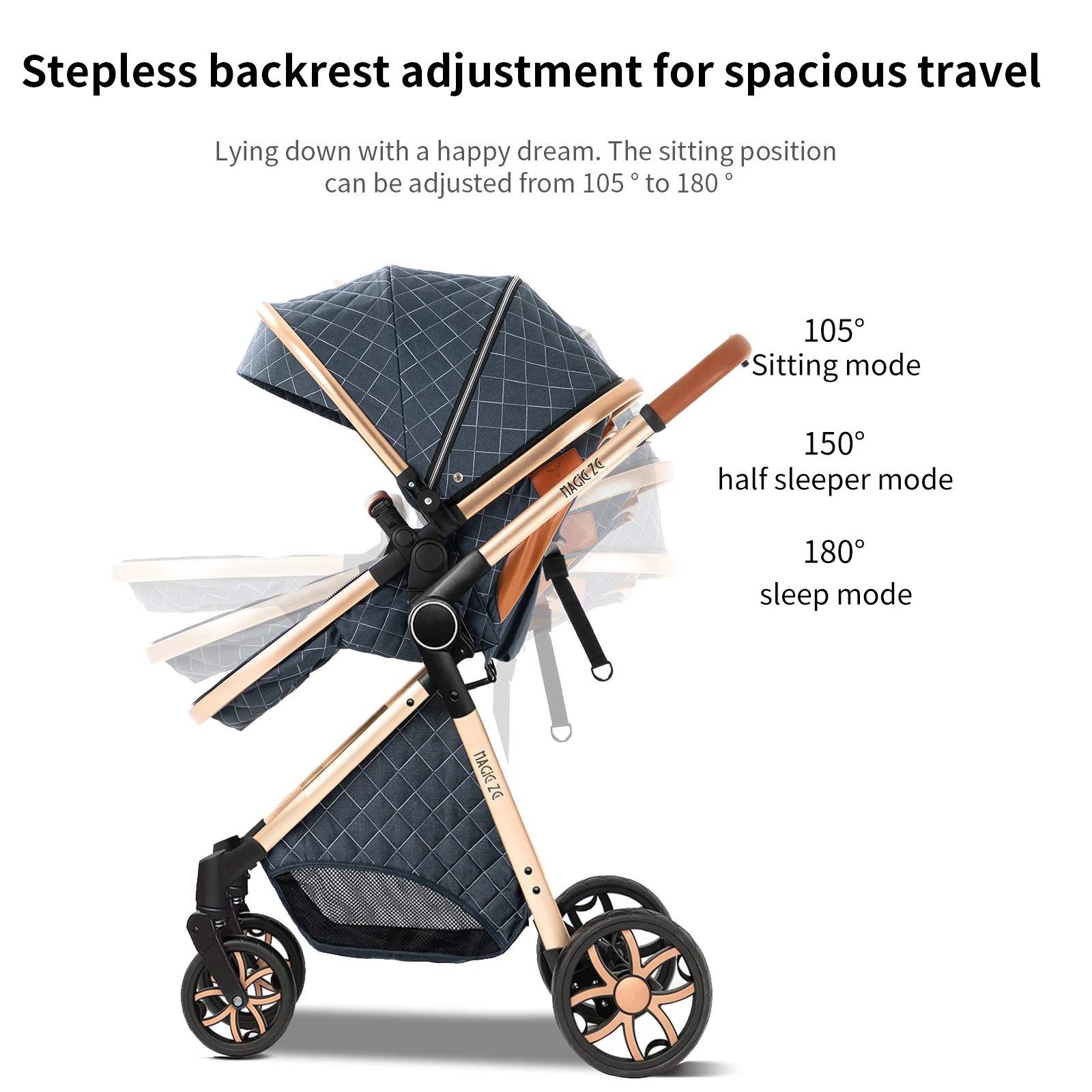 3 in 1 Stroller Light Weight Luxury Portable Baby Carriage High Landscape Four Wheel Stroller Baby Pram Parent's Careful Choice City Fashionable Cart