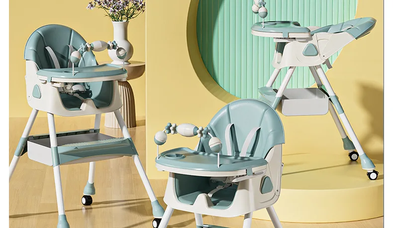 Babyfond Children's Dining Chair Multifunctional Variable Rocking Horse Baby Seat Foldable Recumbable Infant Dining Table