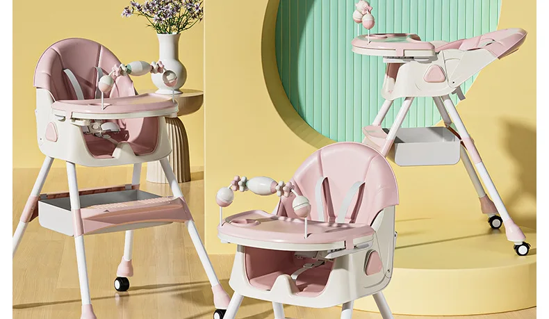 Babyfond Children's Dining Chair Multifunctional Variable Rocking Horse Baby Seat Foldable Recumbable Infant Dining Table
