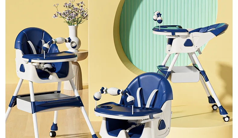Babyfond Children's Dining Chair Multifunctional Variable Rocking Horse Baby Seat Foldable Recumbable Infant Dining Table