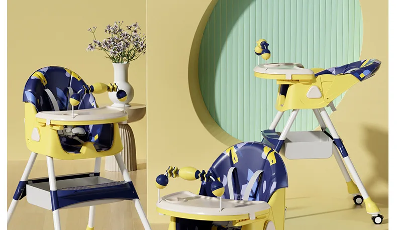 Babyfond Children's Dining Chair Multifunctional Variable Rocking Horse Baby Seat Foldable Recumbable Infant Dining Table