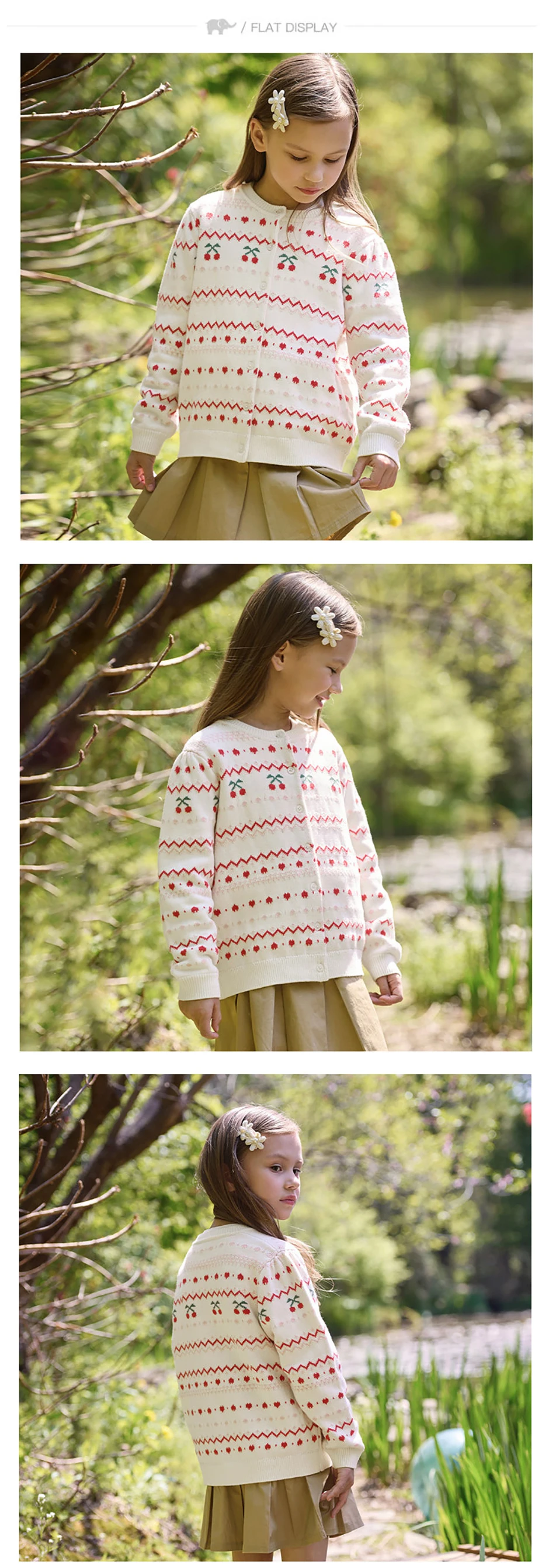 Dave Bella Children Sweater Cardigan Autumn Spring Sweater For Girls Kids Clothes Coats Cotton Elegant Casual Fashion DB3262693
