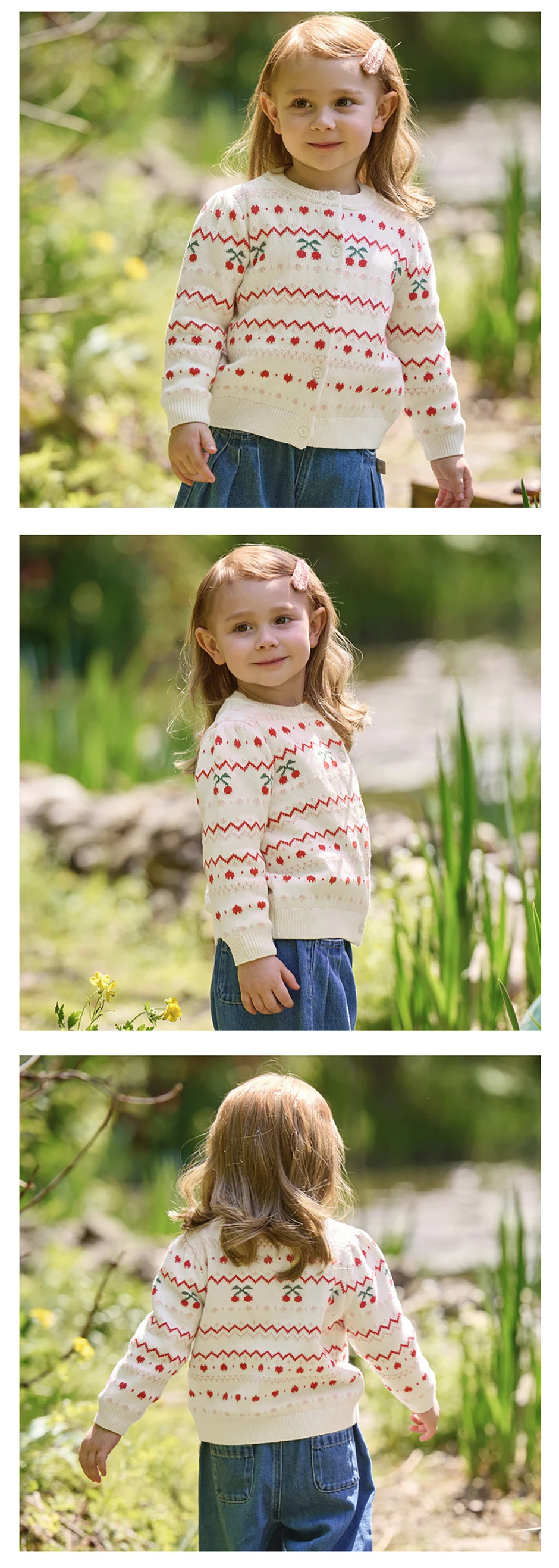 Dave Bella Children Sweater Cardigan Autumn Spring Sweater For Girls Kids Clothes Coats Cotton Elegant Casual Fashion DB3262693