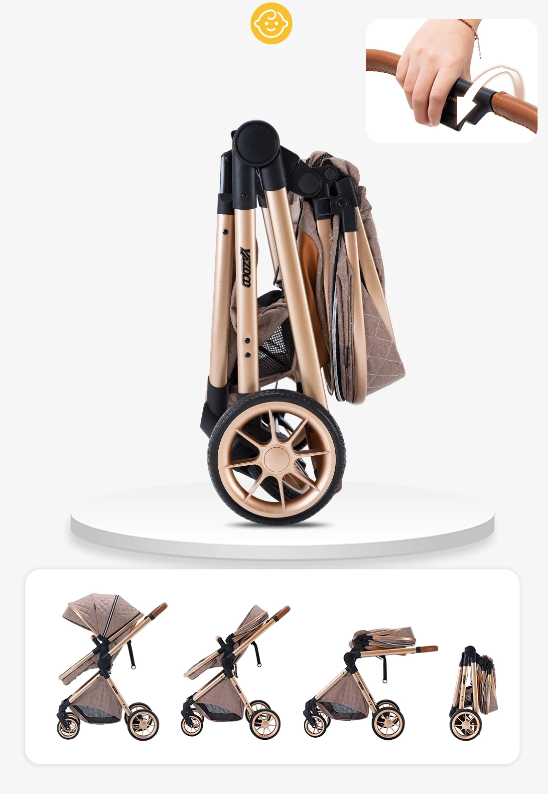 3‑in‑1 Premium Multi‑Scene Baby Pushchair, Elevated View Framework, Stable Shock Dampening Wheel Assembly, Space‑Saving Compact Fold, Comfortable Adjustable Recline Seat, Durable Lightweight Alloy Frame For Daily Outside Excursions