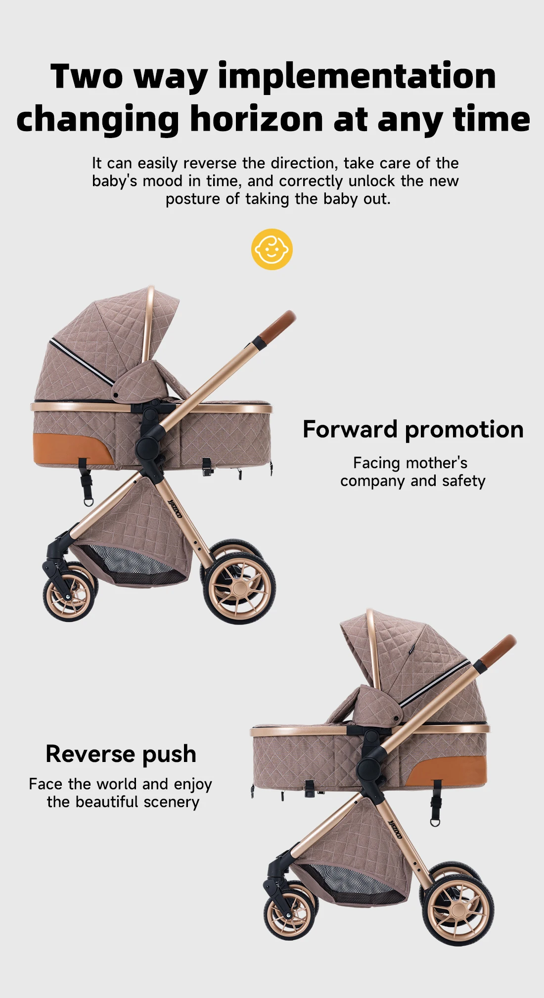 3‑in‑1 Premium Multi‑Scene Baby Pushchair, Elevated View Framework, Stable Shock Dampening Wheel Assembly, Space‑Saving Compact Fold, Comfortable Adjustable Recline Seat, Durable Lightweight Alloy Frame For Daily Outside Excursions