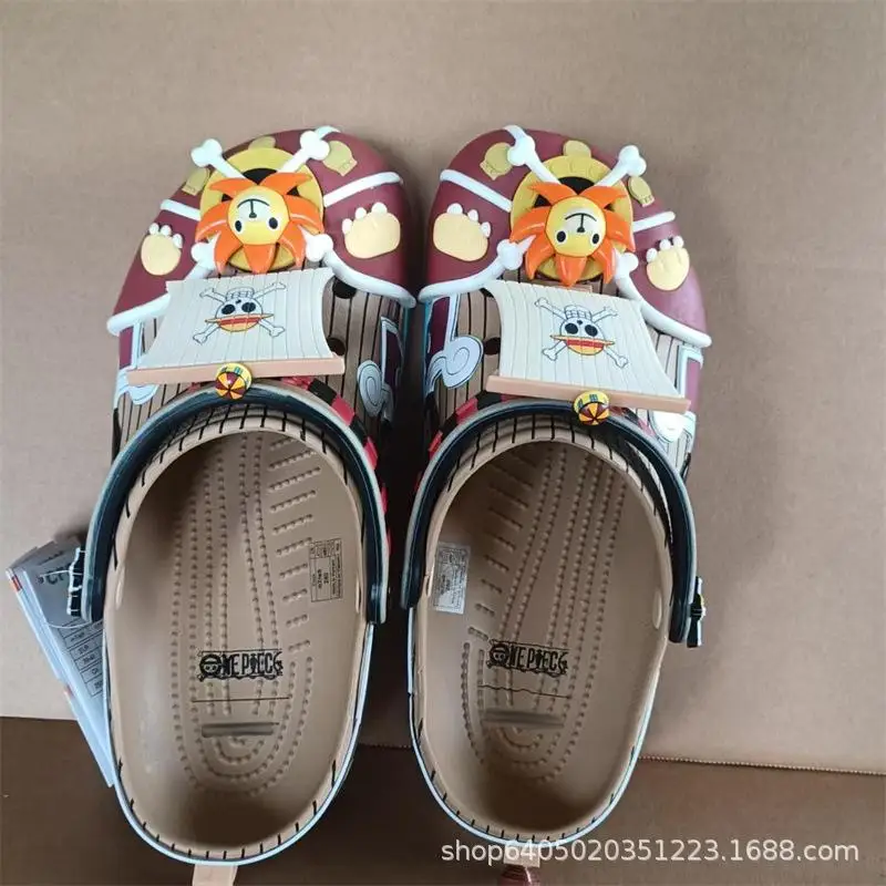 Thousand Sunny Vessel Printed Platform Clogs Adjustable Strap, Sun Figure Decor Breathable Hollow Slippers Indoor Outdoor Summer