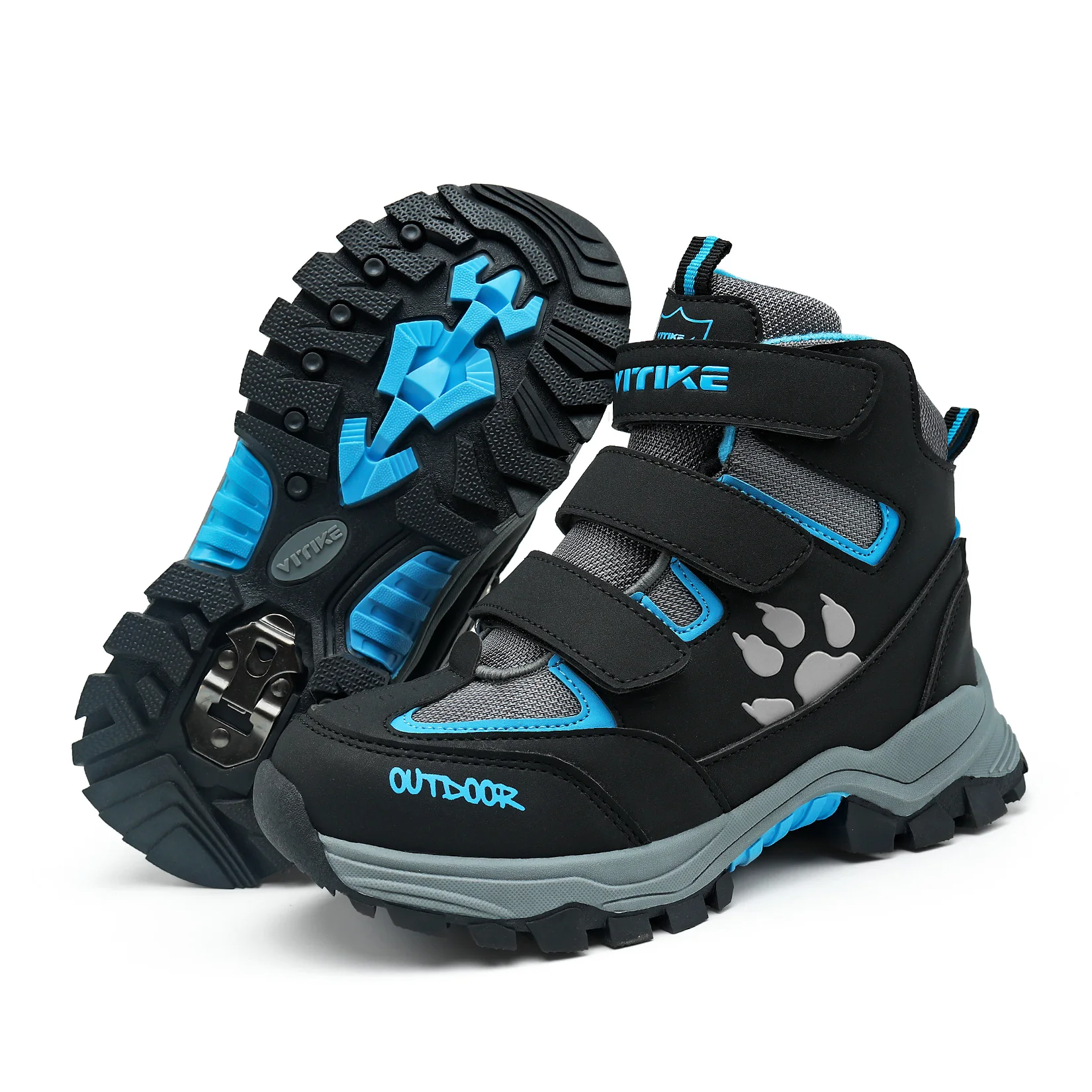 Kids Hiking Boots Outdoor Walking Climbing Sneaker Comfortable Snow Shoes Antiskid Steel Buckle Sole for Boys And Girls