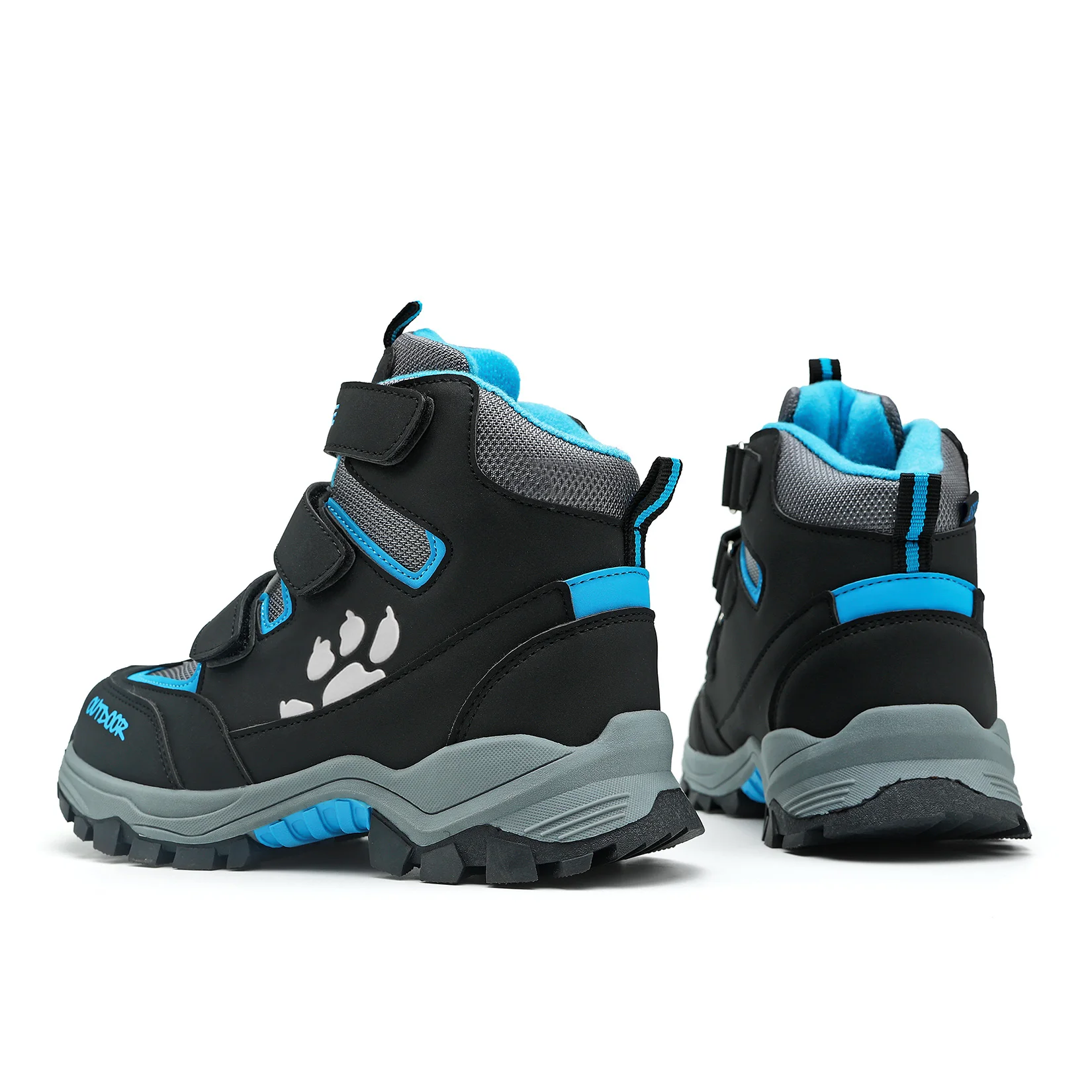 Kids Hiking Boots Outdoor Walking Climbing Sneaker Comfortable Snow Shoes Antiskid Steel Buckle Sole for Boys And Girls