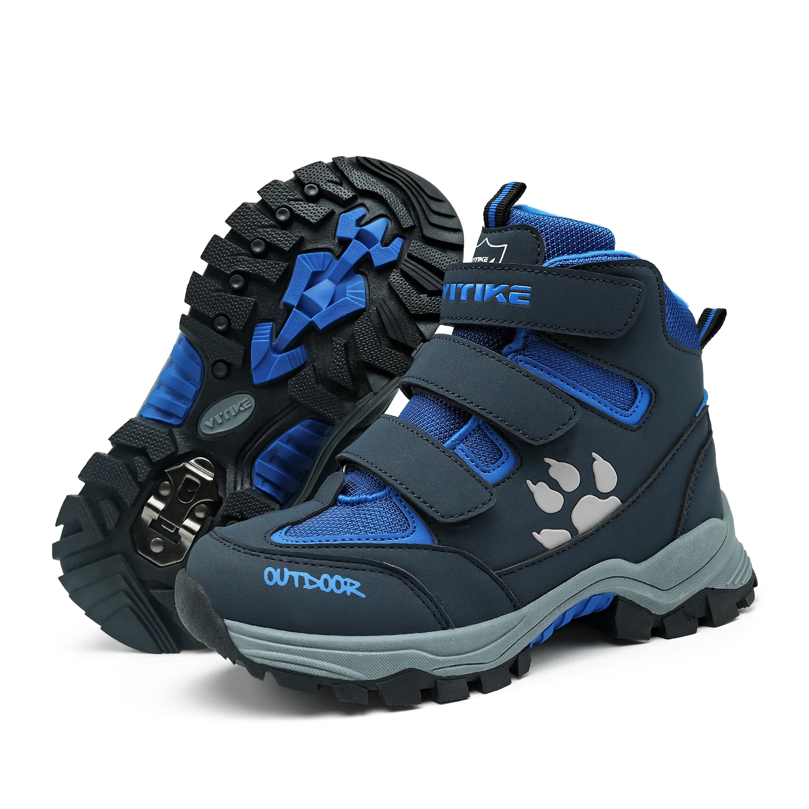 Kids Hiking Boots Outdoor Walking Climbing Sneaker Comfortable Snow Shoes Antiskid Steel Buckle Sole for Boys And Girls