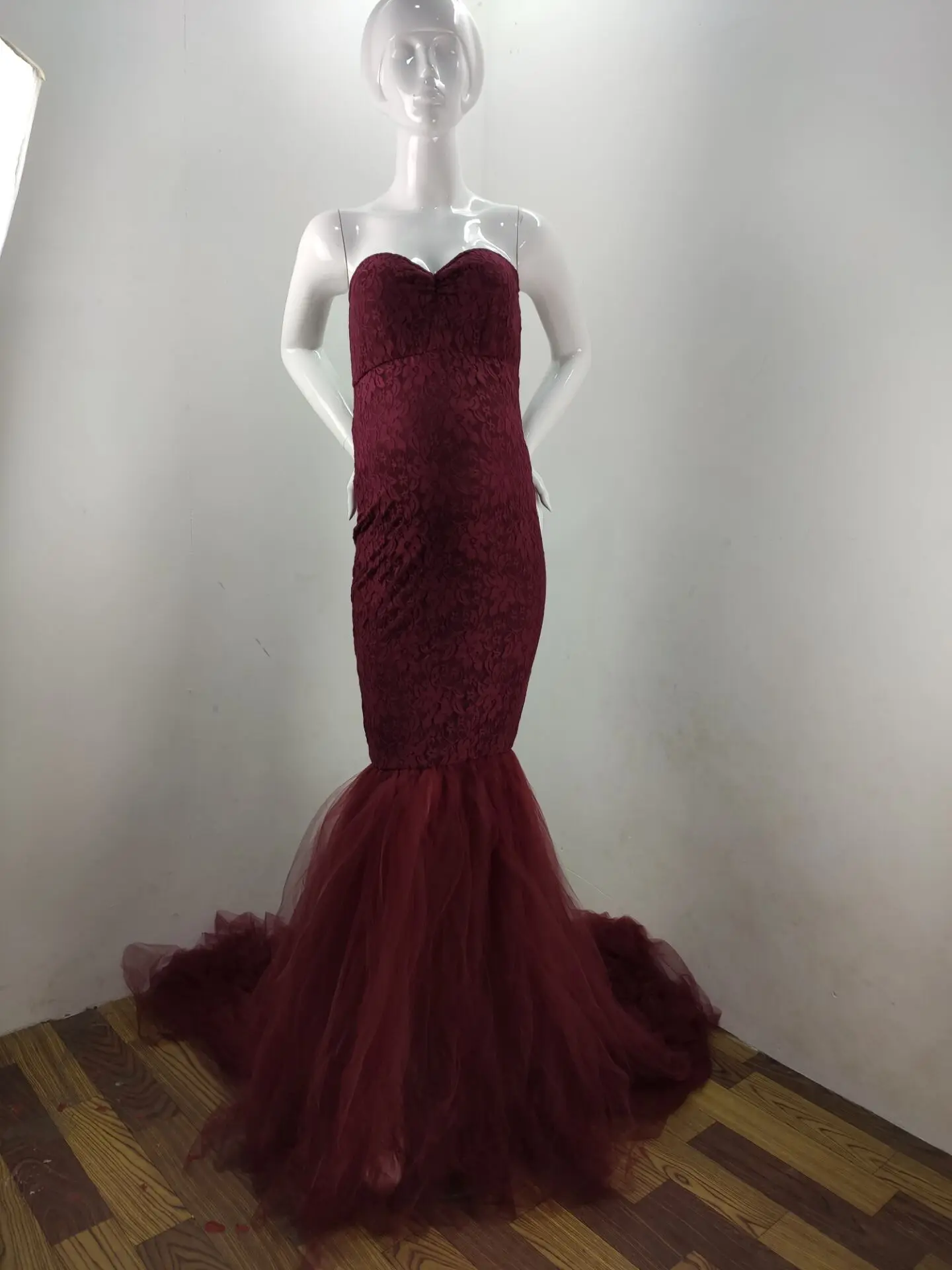 Maternity's Short Sleeve Maternity Gown Lace Maxi Dress Pregnant Women Clothes Photography Pregnancy Dresses for Photo Shoot