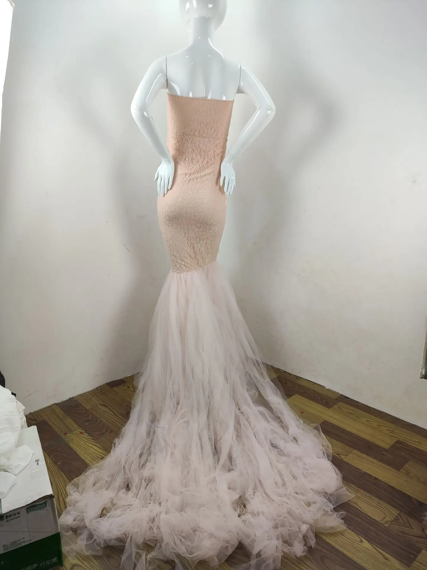 Maternity's Short Sleeve Maternity Gown Lace Maxi Dress Pregnant Women Clothes Photography Pregnancy Dresses for Photo Shoot
