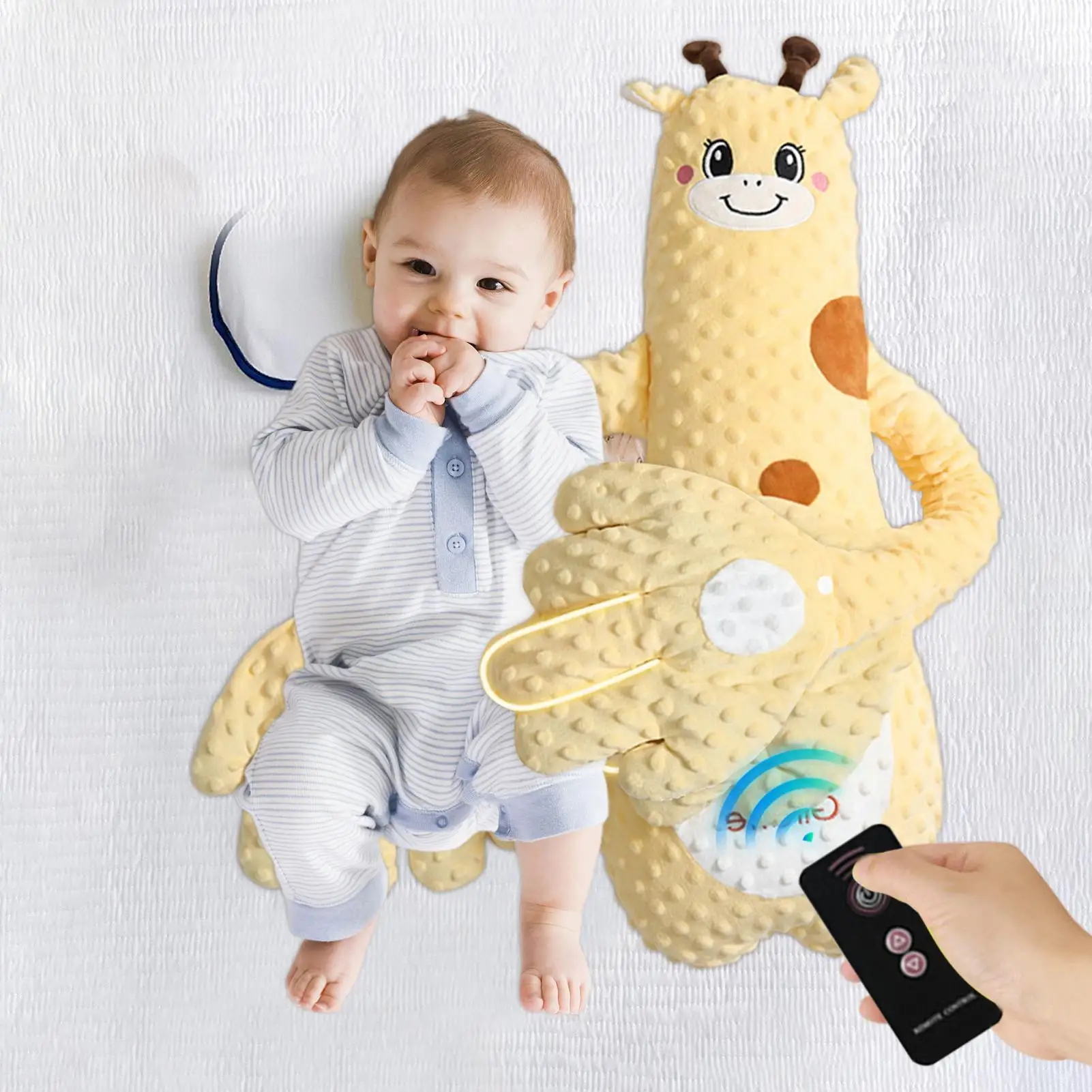 1pc Cartoon Baby Soothing Pillow Remote Control Tapping Soothes Palm Pillow Baby Sleeping Pillow for Newborns Patting Doll