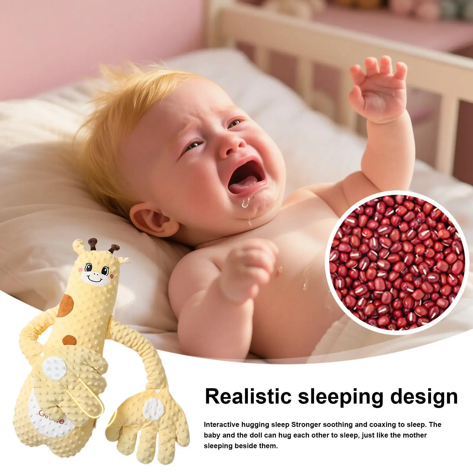 1pc Cartoon Baby Soothing Pillow Remote Control Tapping Soothes Palm Pillow Baby Sleeping Pillow for Newborns Patting Doll