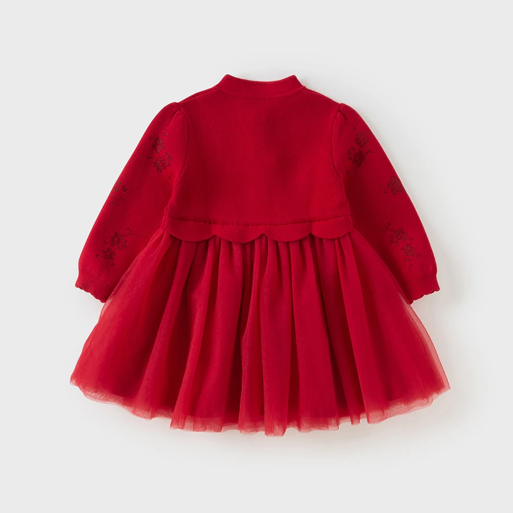 Dave Bella Princess Dress for Girls Baby Autumn Winter Children 's Long Sleeved Charm Gentle Cute Floral Dress Party DB4254522