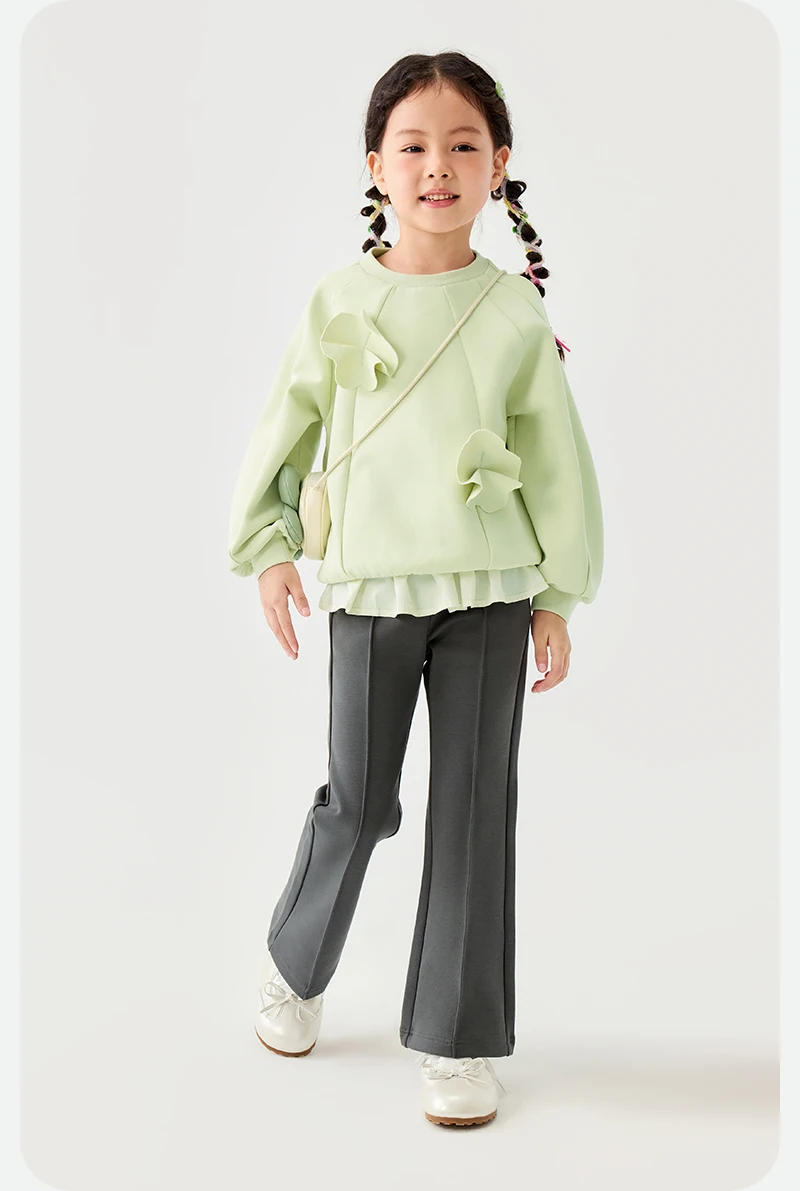 Mini Bala Girls' Sweatshirt 2025 New Spring Children Long Sleeve Baby Top