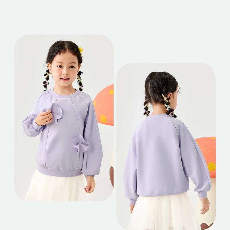 Mini Bala Girls' Sweatshirt 2025 New Spring Children Long Sleeve Baby Top
