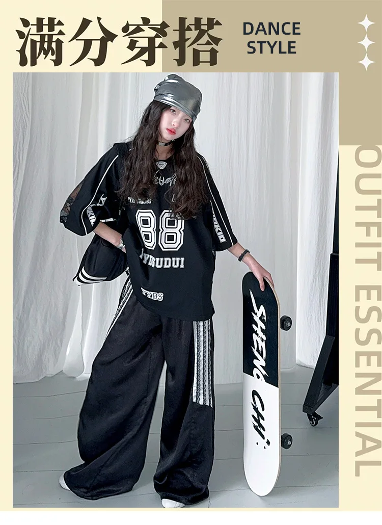 summer teen girls lace splicing sports suit casual t-shirt tops+sweat pants 2pcs junior kids suit child boutique outfits 4-6-14